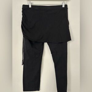 Black Skirted Hard Tail Forever Leggings with Side Drawstring